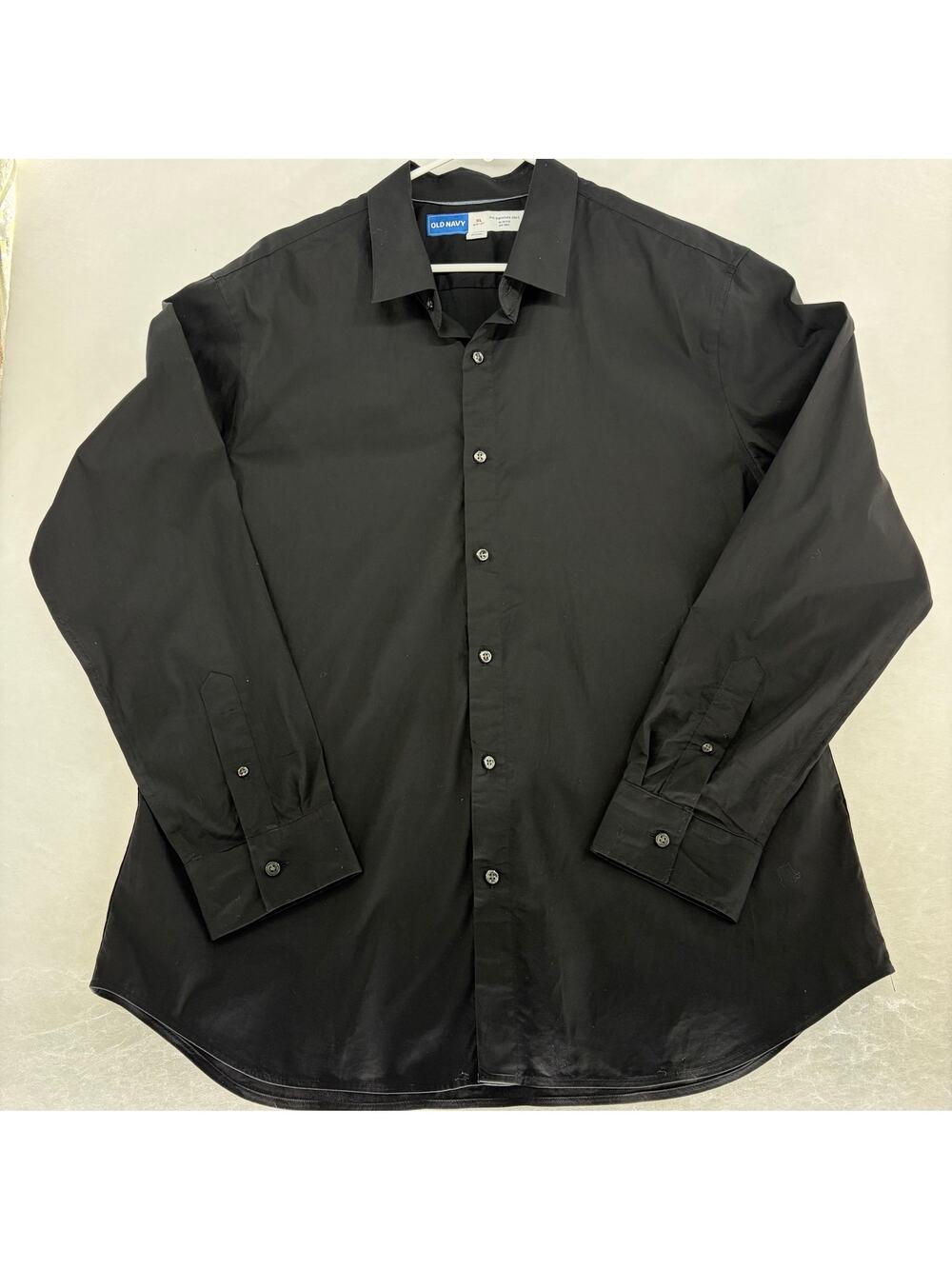 Old Navy Pro Signature Slim Fit Dress Shirt Men's XL Black Stretch Button Down